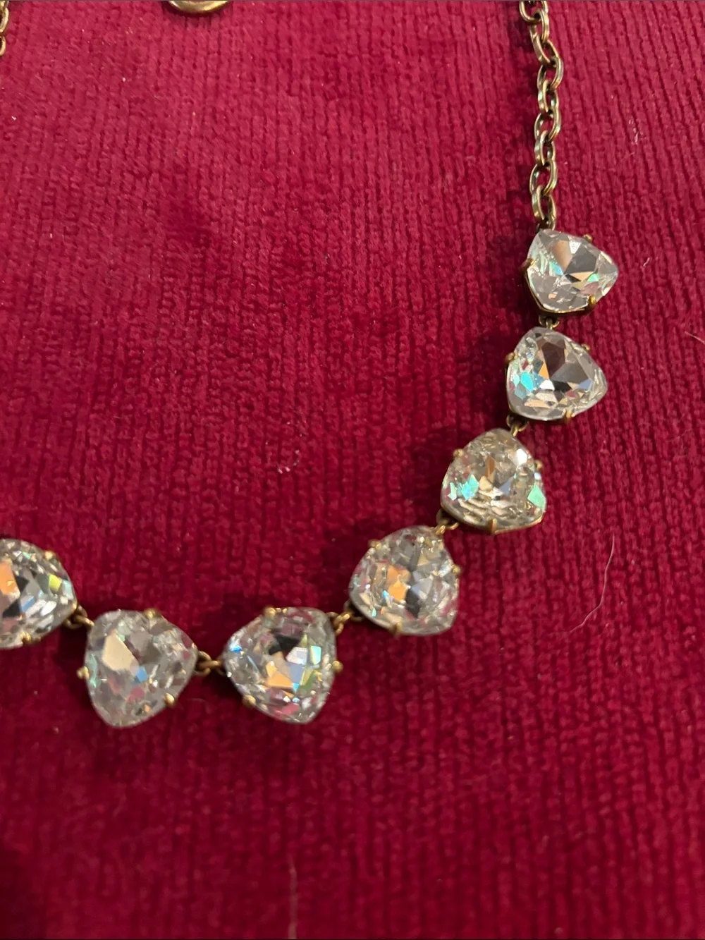 Stella & Dot Gold Crystal Necklace with Clear Stones